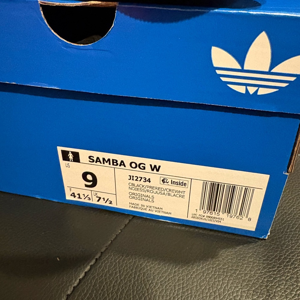Adidas Women Leopard Samba OG Sneakers with Red & White Shoe Laces - Picture 7 of 7